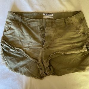 One Teaspoon Olive Shorts